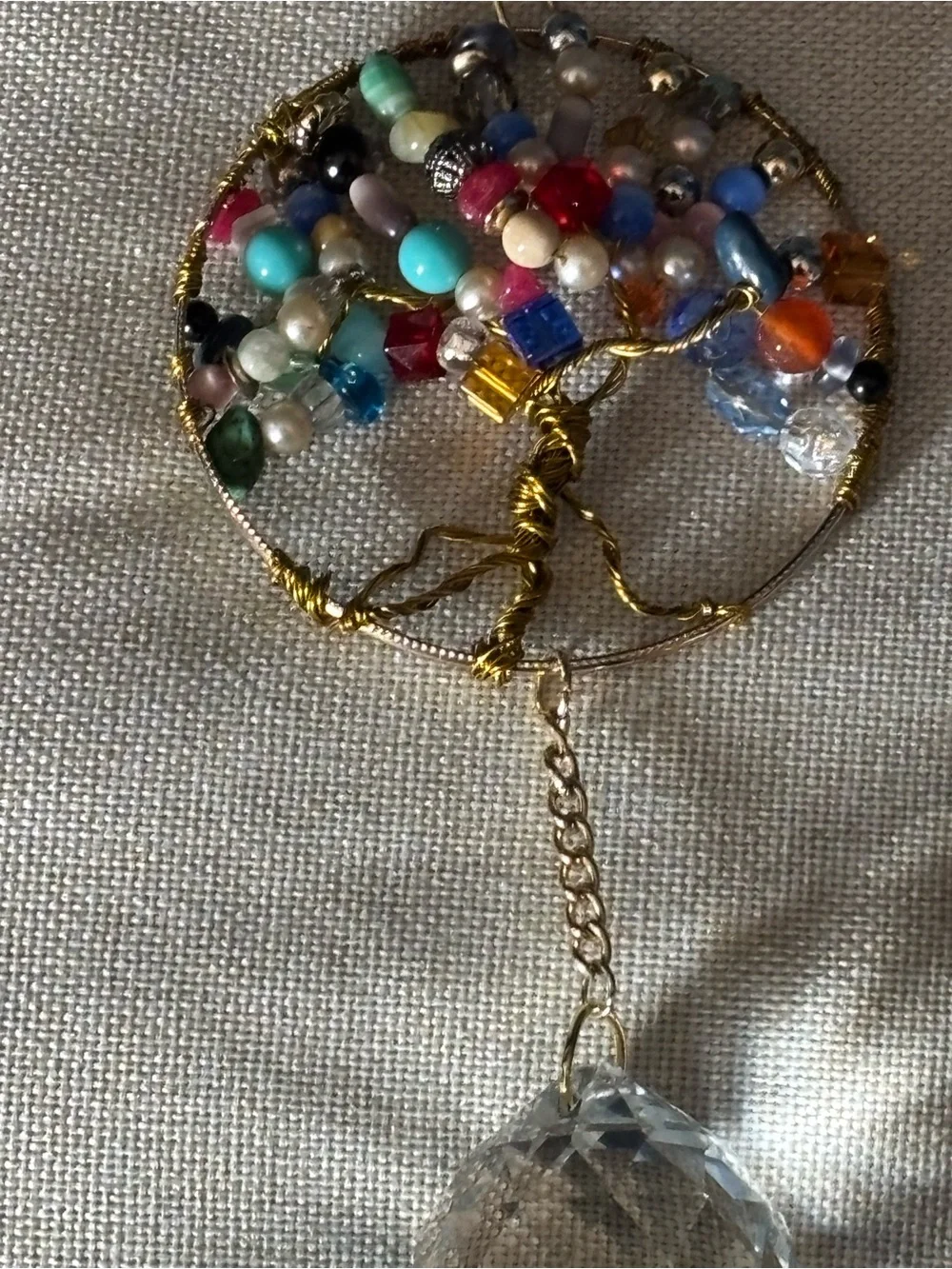 Hand Crafted Tree of Life Sun Catcher Multicolor with Beautiful Crystal Prism - Picture 1 of 7